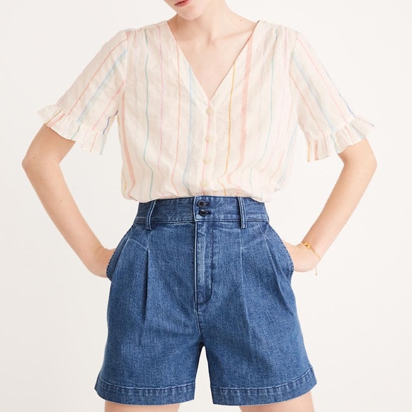 Madewell Pants - Madewell Denim Pleated Shorts- EUC